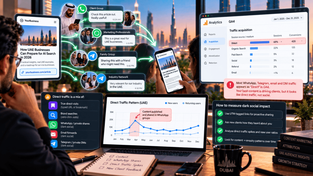dark social UAE marketing attribution WhatsApp