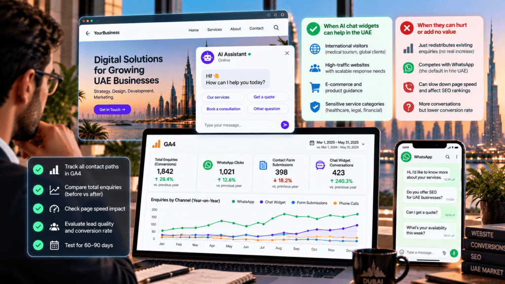 AI chat widget UAE website conversion enquiry
